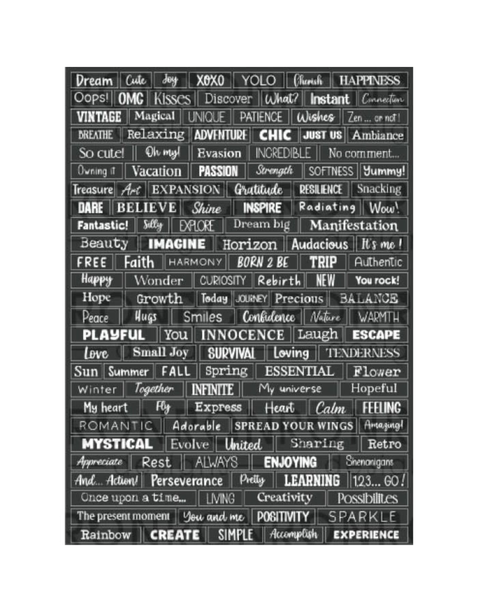 RONRON DESIGNS RONRON DESIGNS ATC WORDS - BLACK STICKERS