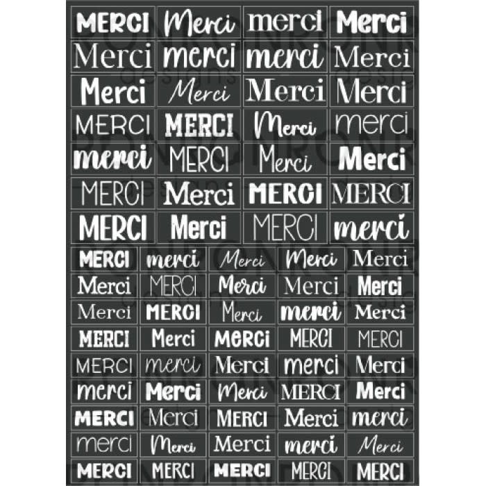 RONRON DESIGNS RONRON DESIGNS MERCI - BLACK STICKERS