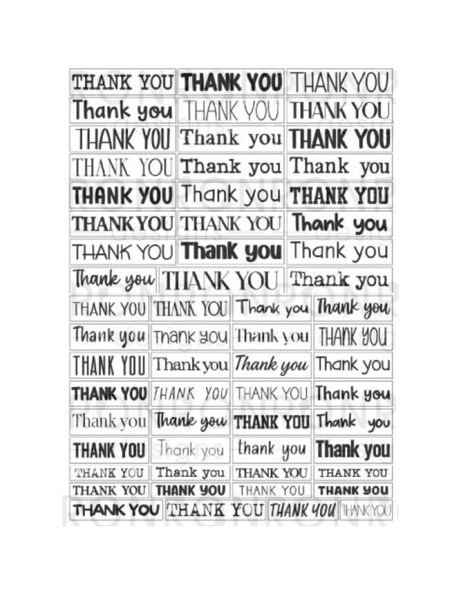 RONRON DESIGNS RONRON DESIGNS THANK YOU - WHITE STICKERS