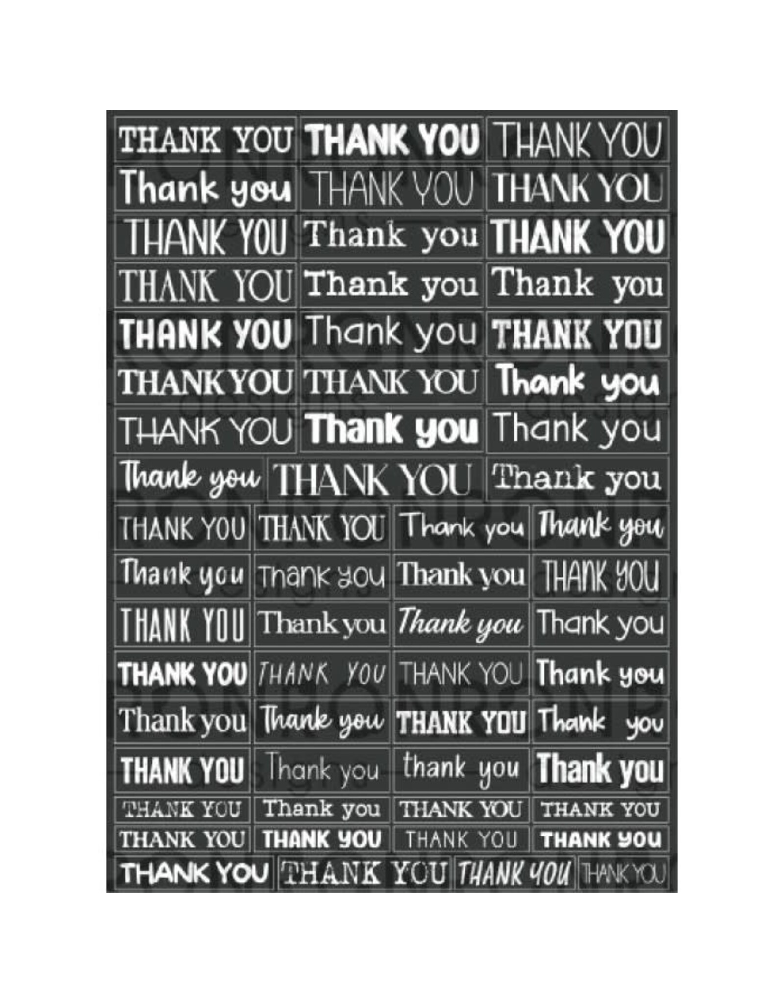RONRON DESIGNS RONRON DESIGNS THANK YOU - BLACK STICKERS