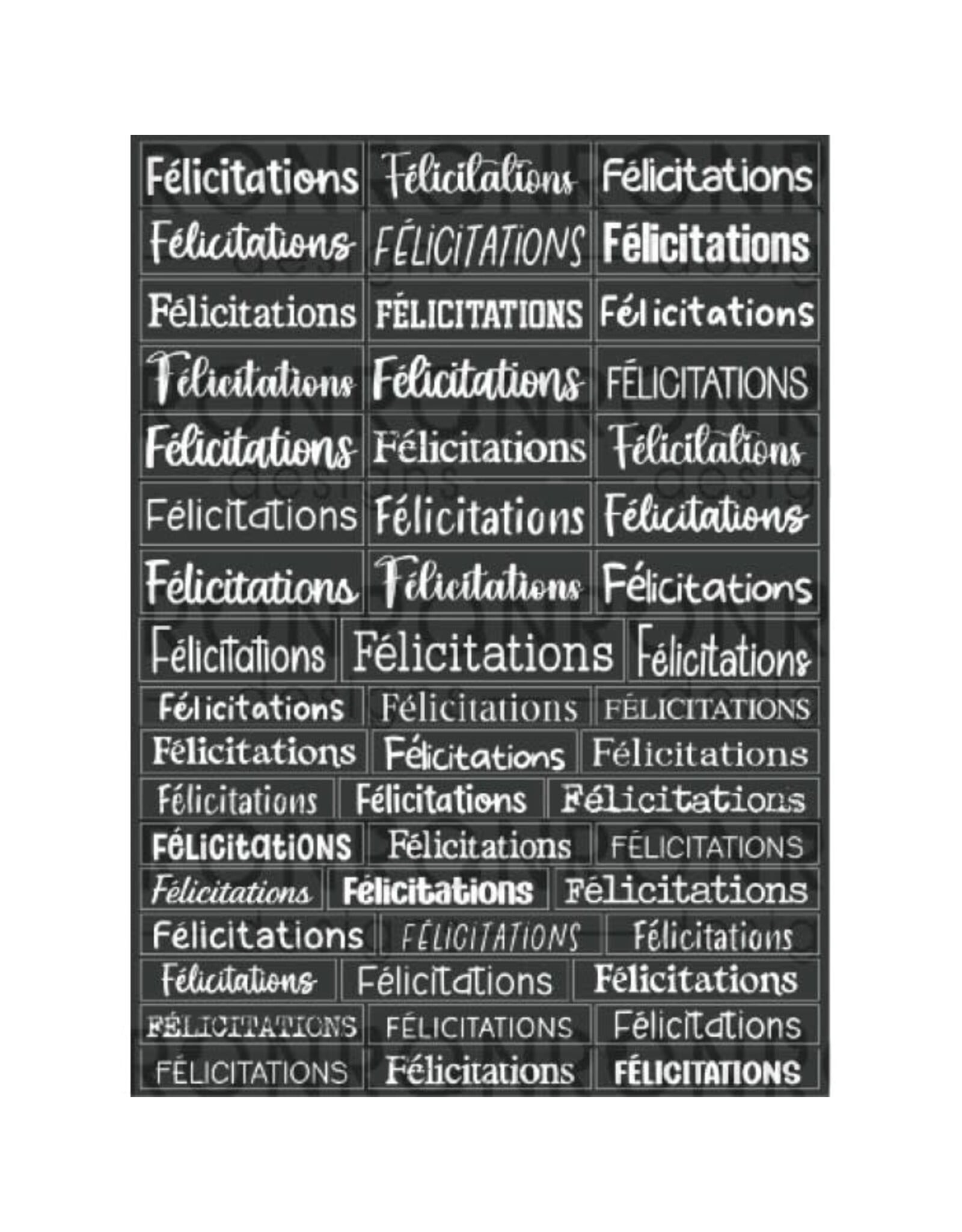 RONRON DESIGNS RONRON DESIGNS FÉLICITATIONS - BLACK STICKERS