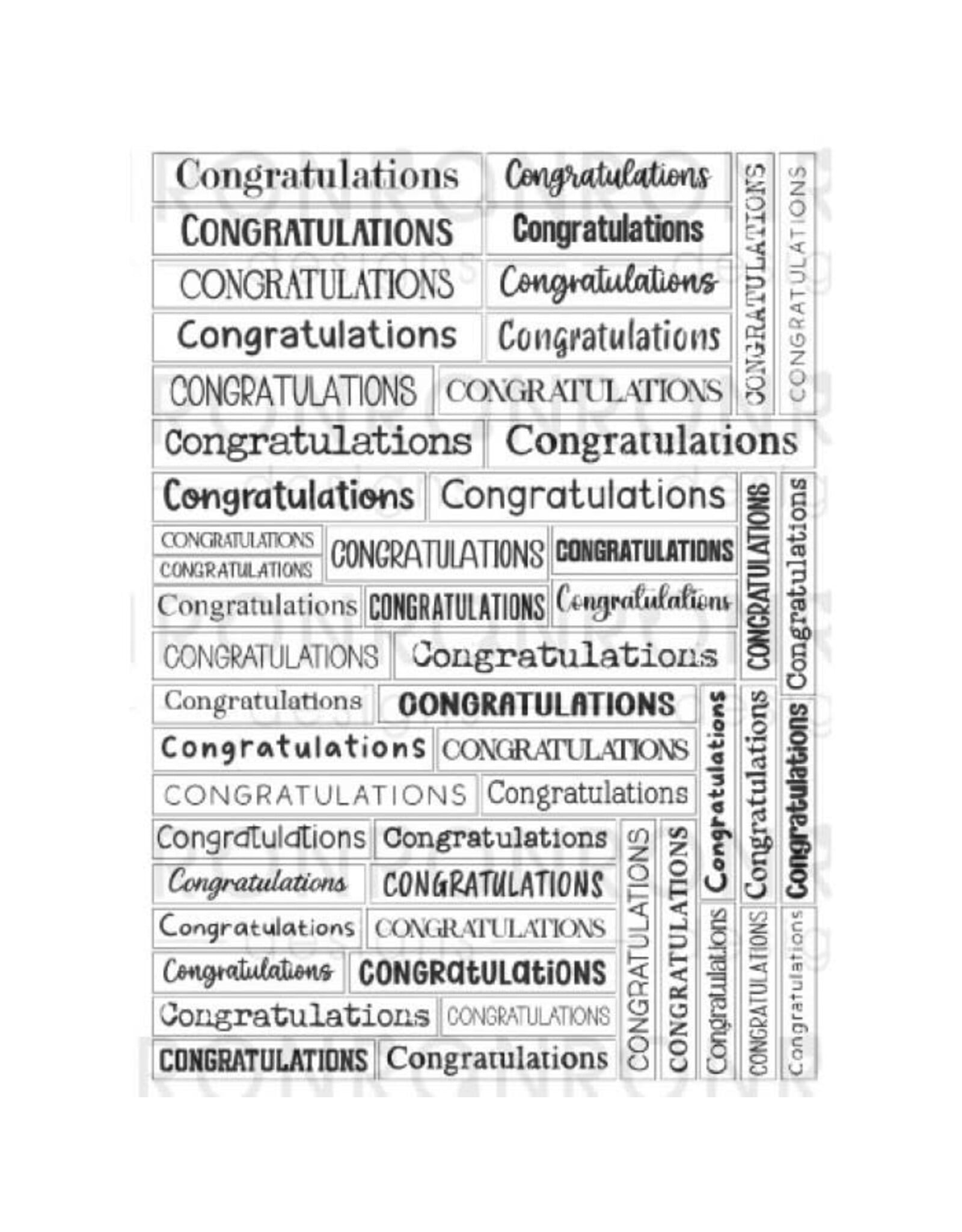 RONRON DESIGNS RONRON DESIGNS CONGRATULATIONS - WHITE STICKERS