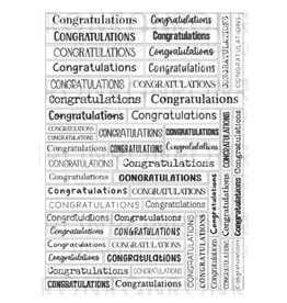 RONRON DESIGNS RONRON DESIGNS CONGRATULATIONS - WHITE STICKERS