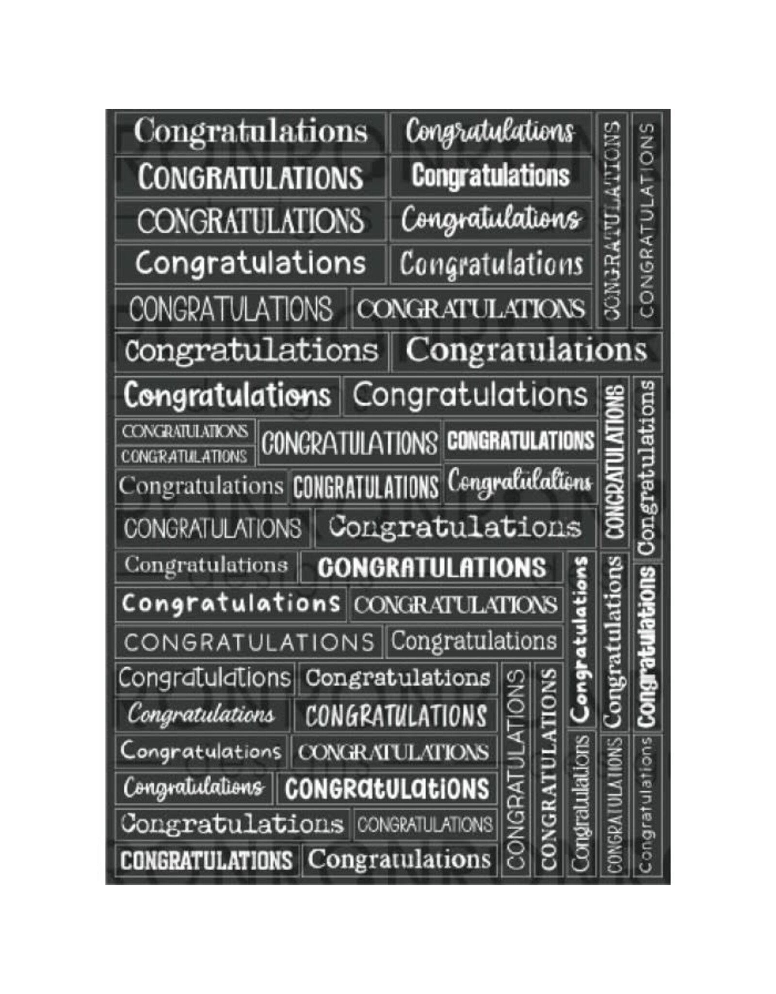 RONRON DESIGNS RONRON DESIGNS CONGRATULATIONS - BLACK STICKERS