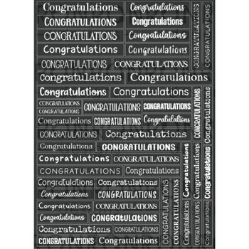 RONRON DESIGNS RONRON DESIGNS CONGRATULATIONS - BLACK STICKERS