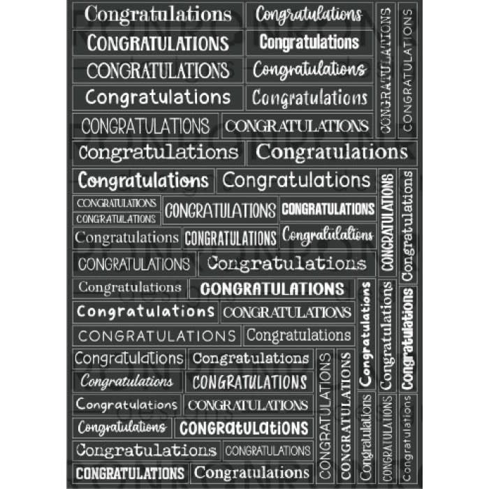 RONRON DESIGNS RONRON DESIGNS CONGRATULATIONS - BLACK STICKERS