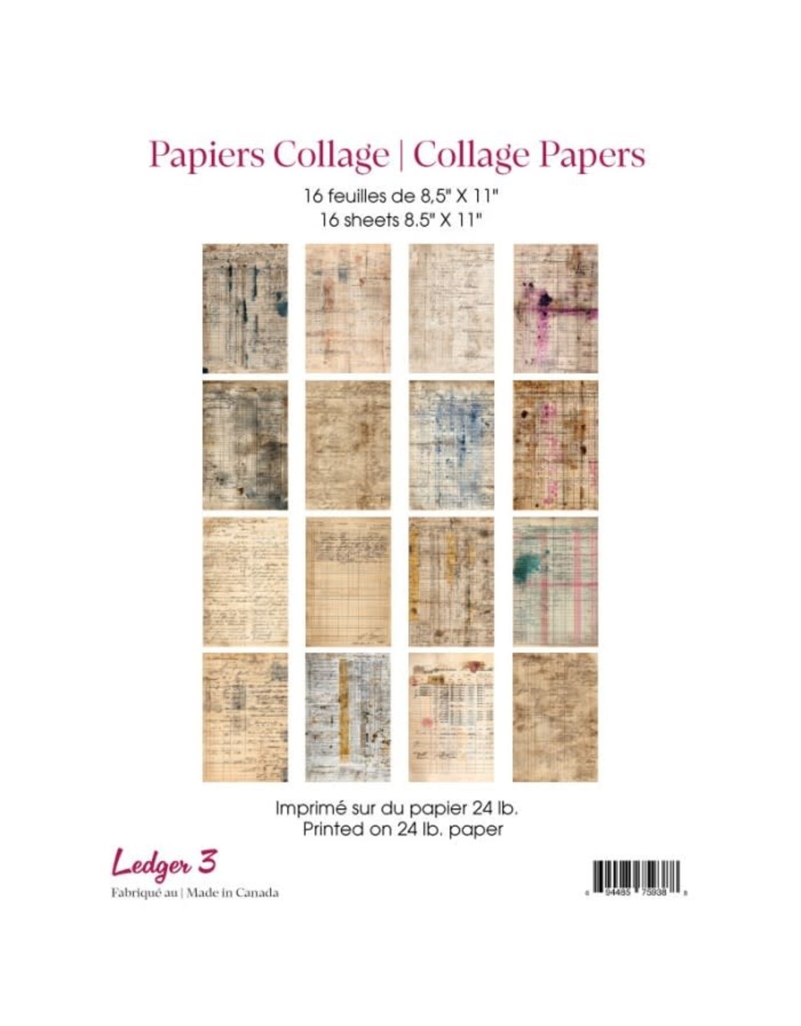 RONRON DESIGNS RONRON DESIGNS LEDGER 3 COLLAGE PAPERS
