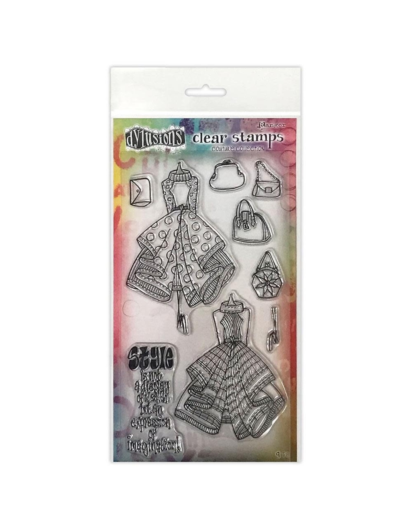 RANGER DYLUSIONS LADIES WHO LUNCH DUO COUTURE COLLECTION CLEAR STAMP SET