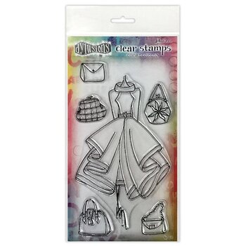 RANGER DYLUSIONS LADIES WHO LUNCH COUTURE COLLECTION CLEAR STAMP SET