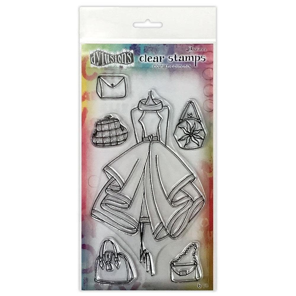RANGER DYLUSIONS LADIES WHO LUNCH COUTURE COLLECTION CLEAR STAMP SET