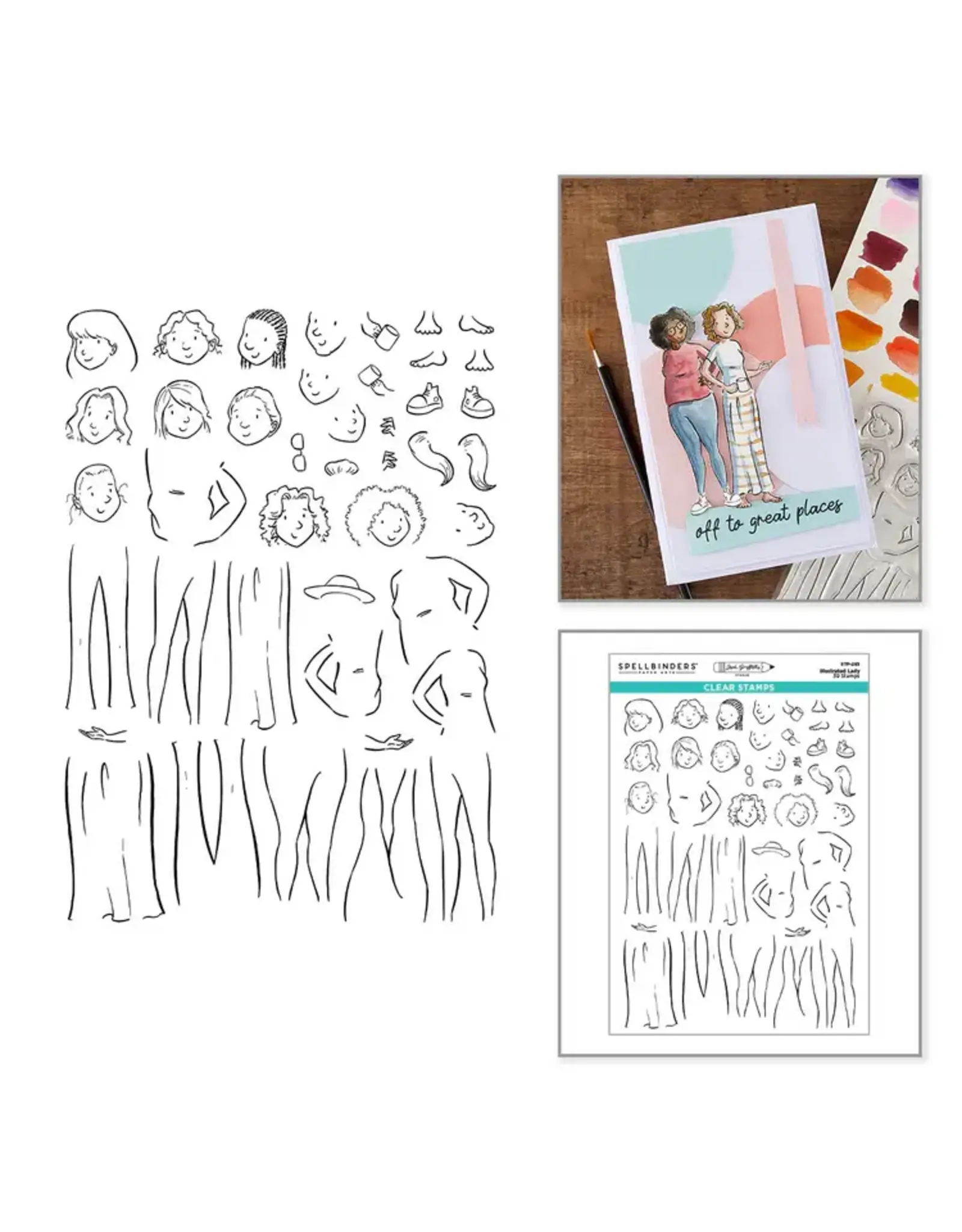 SPELLBINDERS SPELLBINDERS JOSH GRIFFITHS STUDIO ILLUSTRATED LADY CLEAR STAMP SET