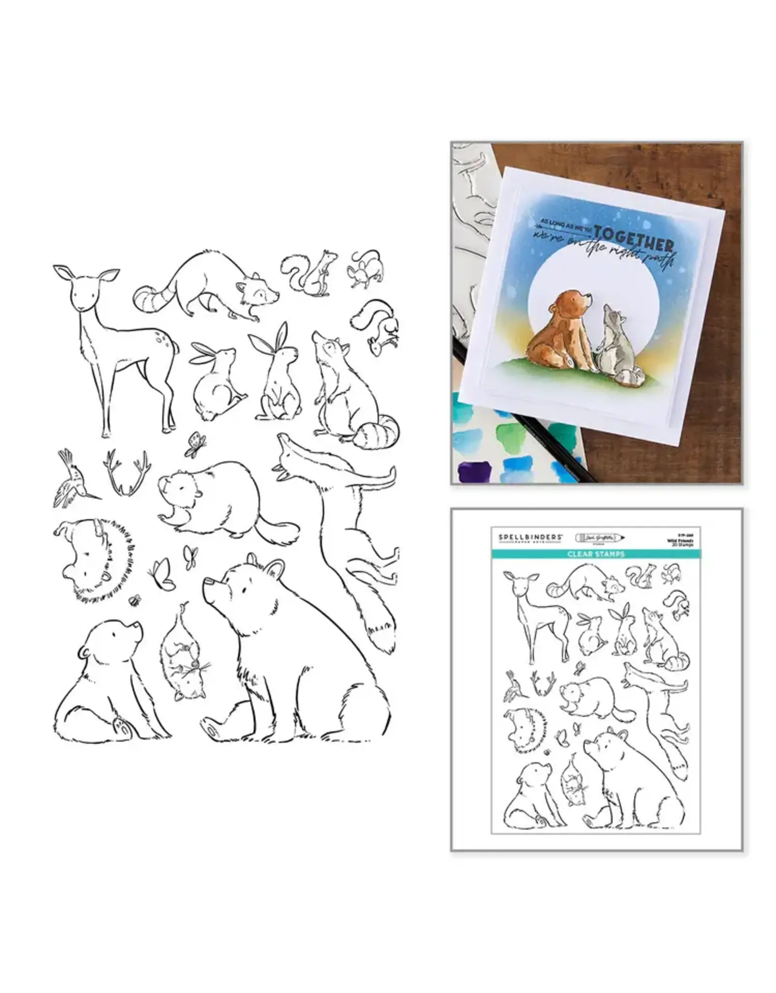 SPELLBINDERS SPELLBINDERS JOSH GRIFFITHS STUDIO WILD FRIENDS CLEAR STAMP SET