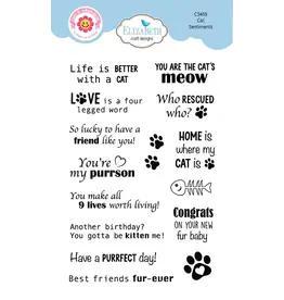 ELIZABETH CRAFT DESIGNS ELIZABETH CRAFT DESIGNS CUTE & WHIMSICAL CATS SENTIMENTS CLEAR STAMP SET