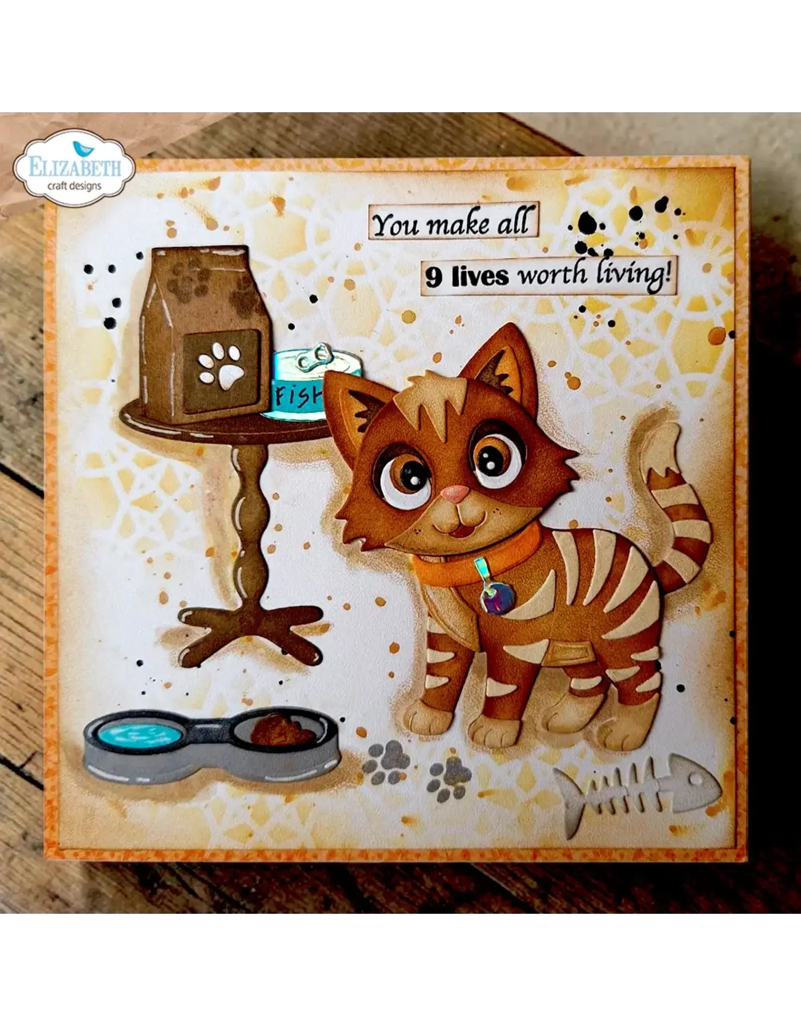 ELIZABETH CRAFT DESIGNS ELIZABETH CRAFT DESIGNS CUTE & WHIMSICAL CATS SENTIMENTS CLEAR STAMP SET