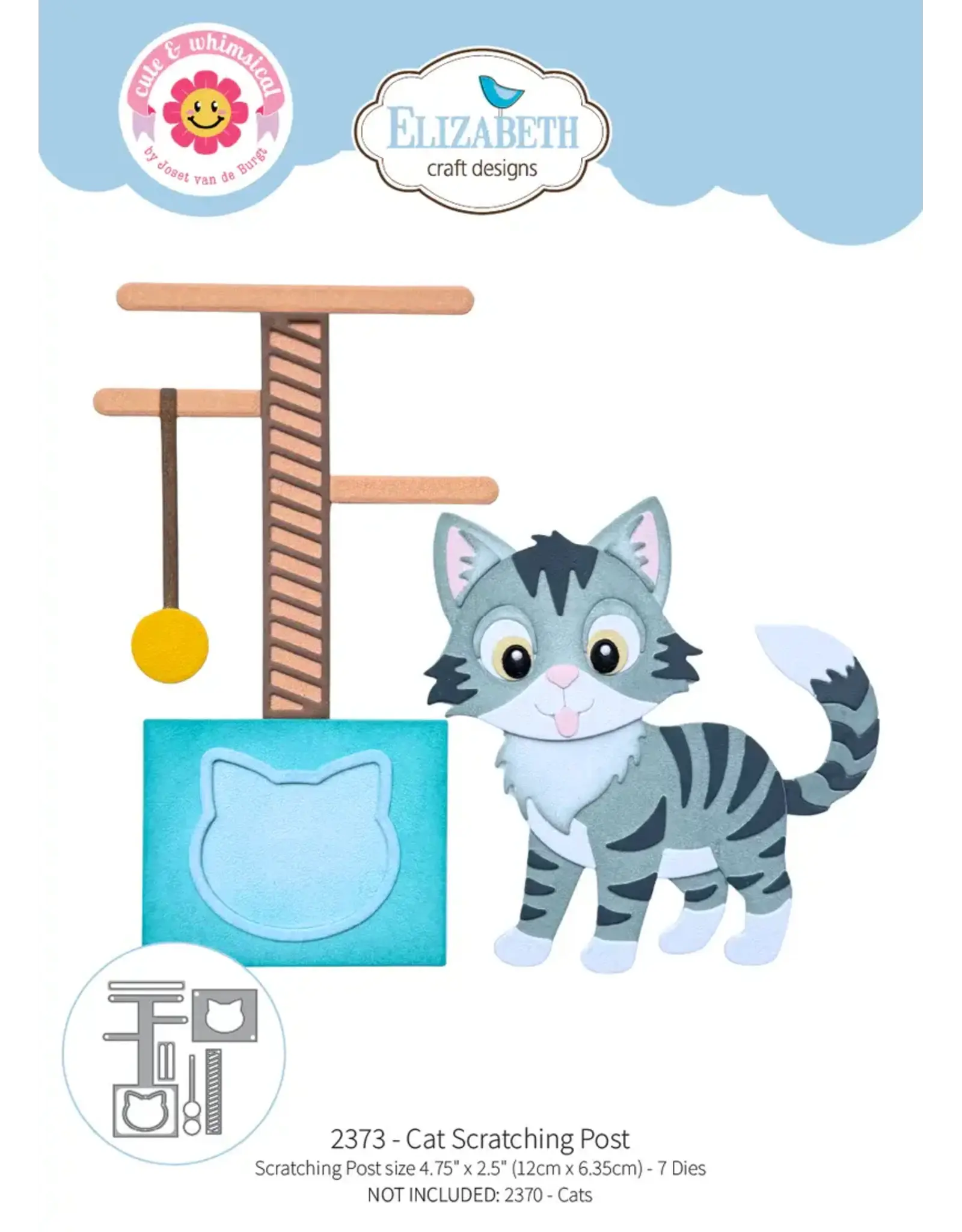 ELIZABETH CRAFT DESIGNS ELIZABETH CRAFT DESIGNS CUTE & WHIMSICAL MEET THE CATS SCRATCHING POST DIE SET
