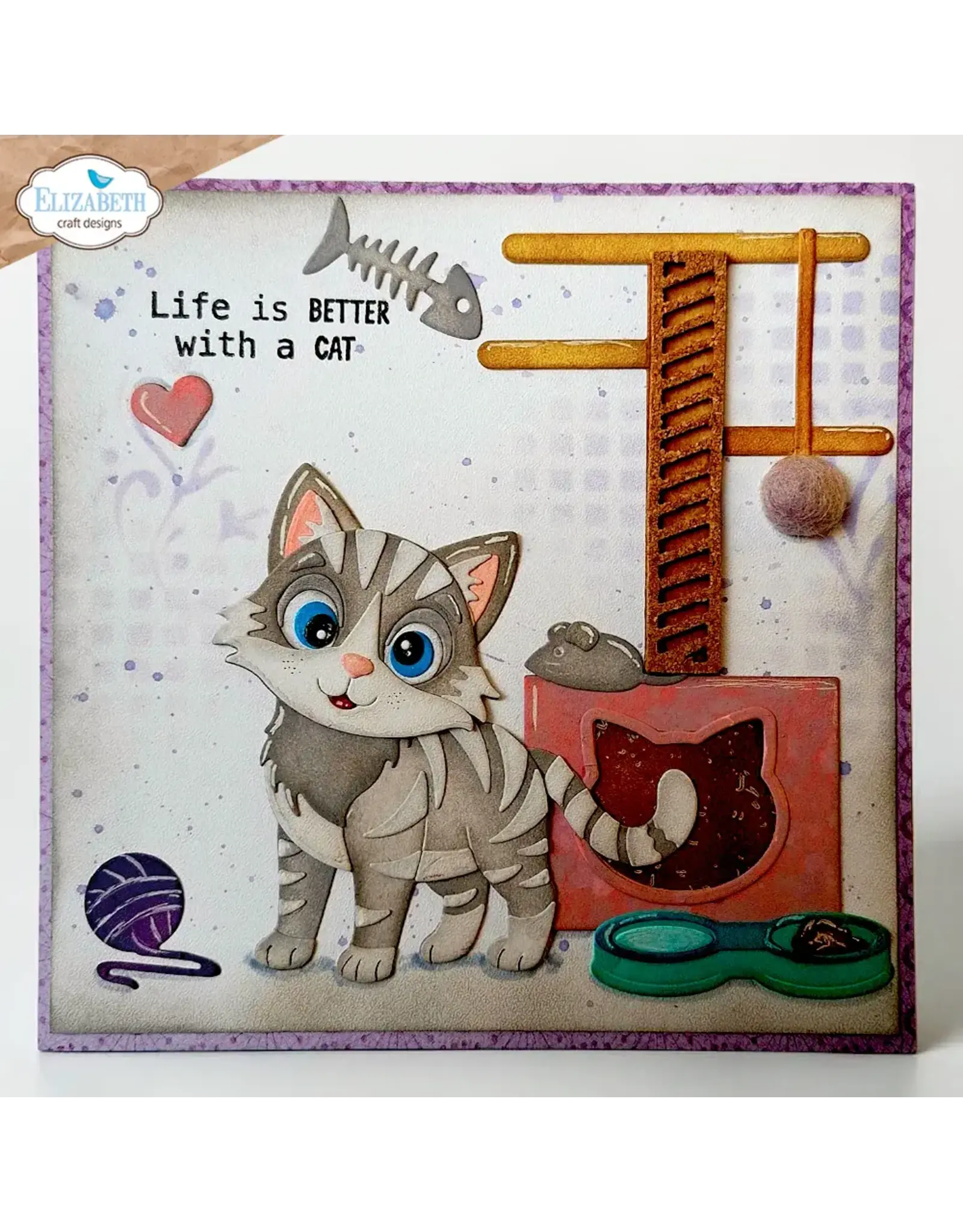 ELIZABETH CRAFT DESIGNS ELIZABETH CRAFT DESIGNS CUTE & WHIMSICAL MEET THE CATS SCRATCHING POST DIE SET