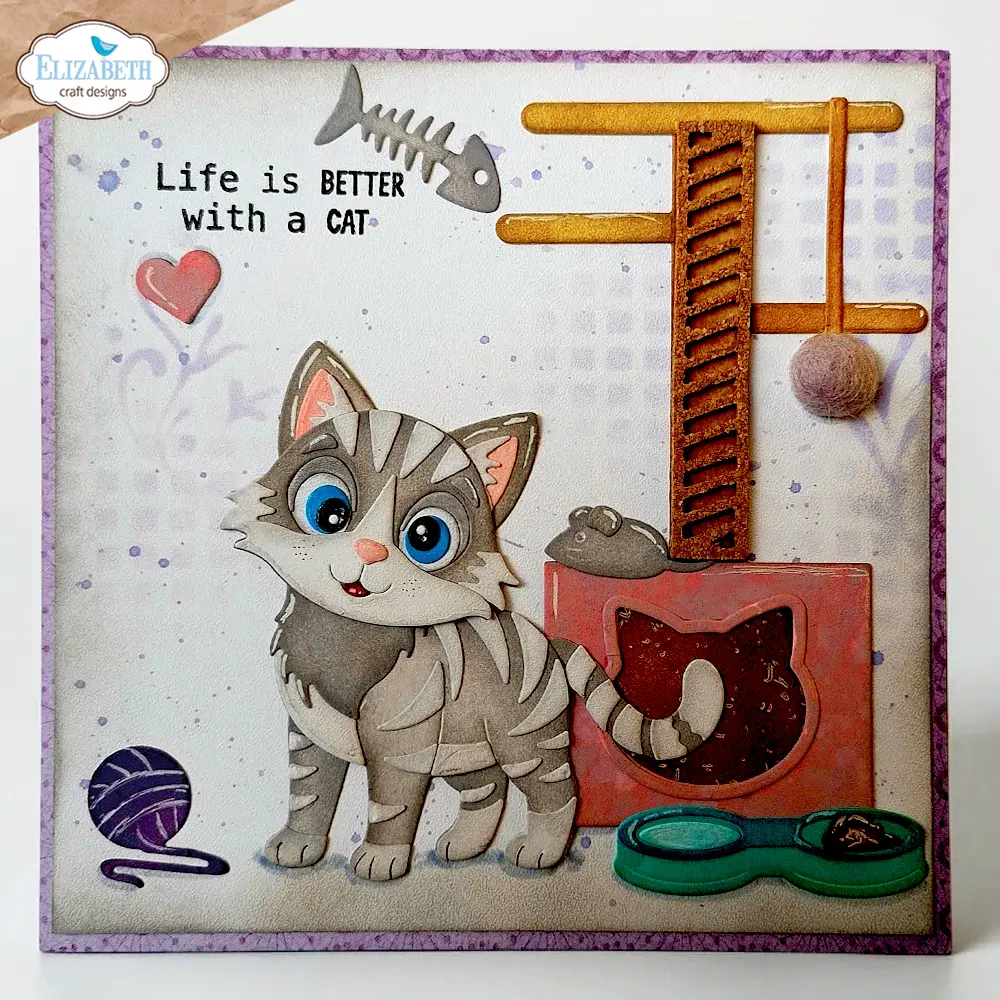 ELIZABETH CRAFT DESIGNS ELIZABETH CRAFT DESIGNS CUTE & WHIMSICAL MEET THE CATS SCRATCHING POST DIE SET