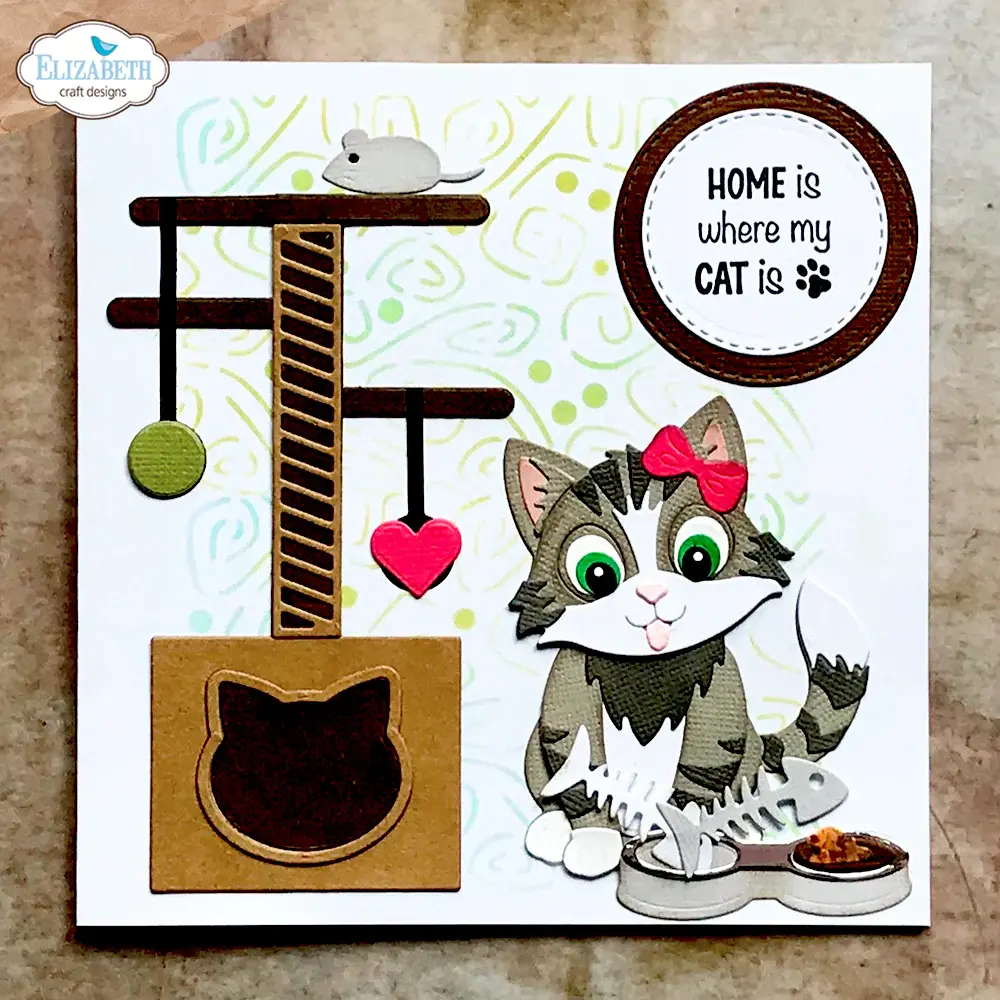ELIZABETH CRAFT DESIGNS ELIZABETH CRAFT DESIGNS CUTE & WHIMSICAL MEET THE CATS SCRATCHING POST DIE SET