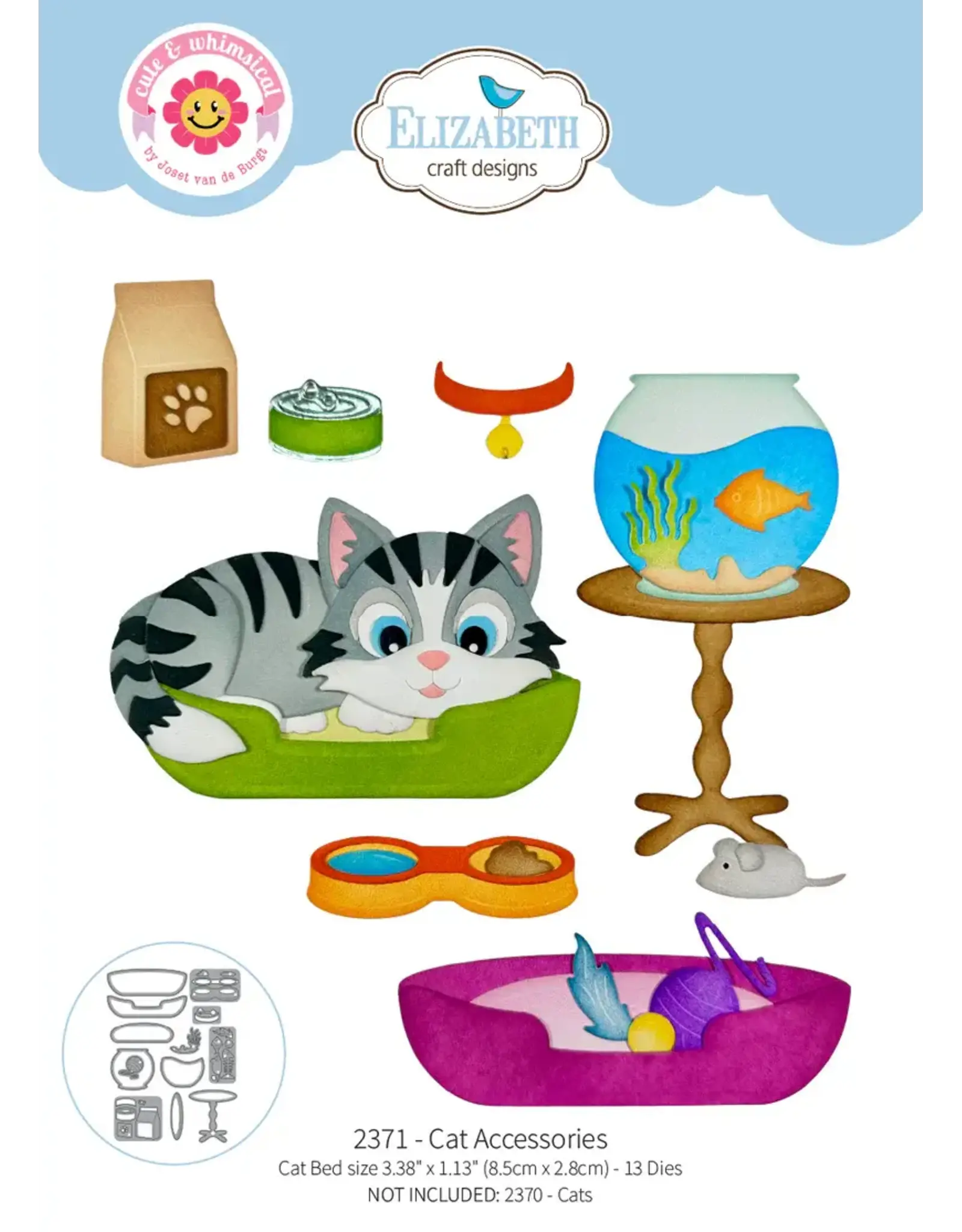 ELIZABETH CRAFT DESIGNS ELIZABETH CRAFT DESIGNS CUTE & WHIMSICAL MEET THE CATS ACCESSORIES DIE SET