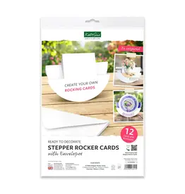 KATY SUE KATY SUE WHITE STEPPER ROCKER CARDS & ENVELOPES 12/PK