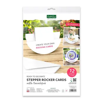 KATY SUE KATY SUE WHITE STEPPER ROCKER CARDS & ENVELOPES 12/PK