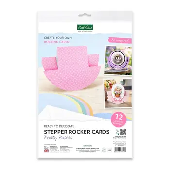 KATY SUE KATY SUE PRETTY PASTELS STEPPER ROCKER CARDS & ENVELOPES 12/PK