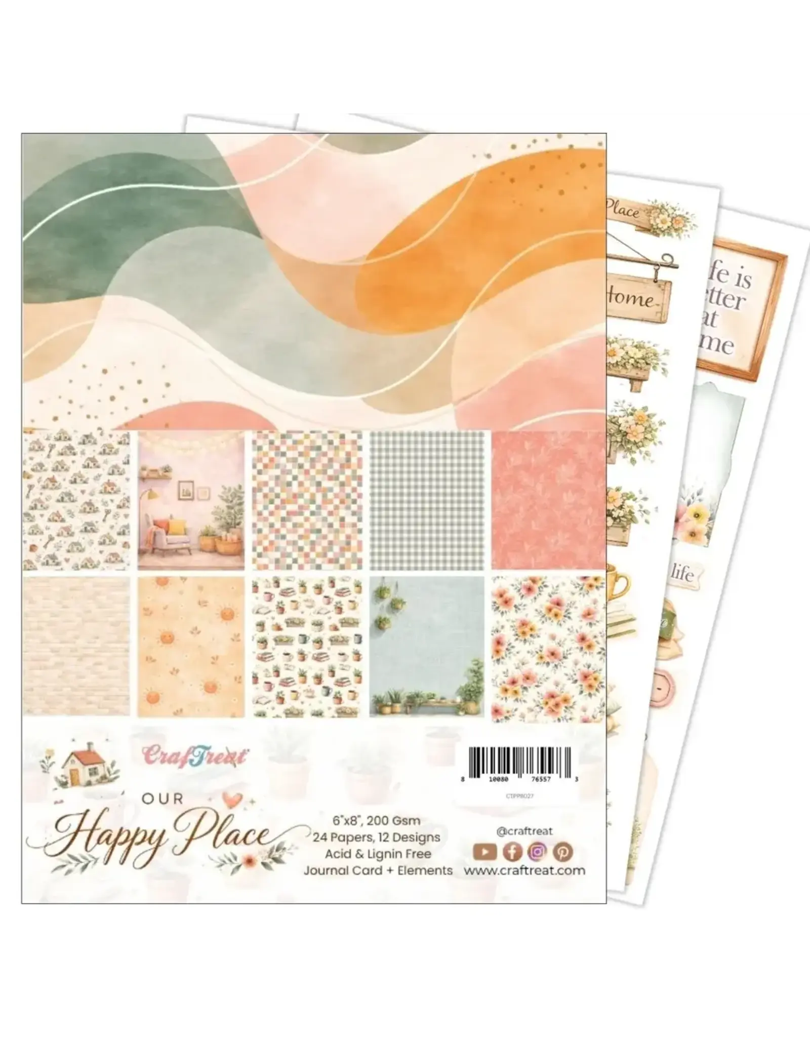 CRAFTREAT CRAFTREAT OUR HAPPY PLACE 6x8 PAPER PAD