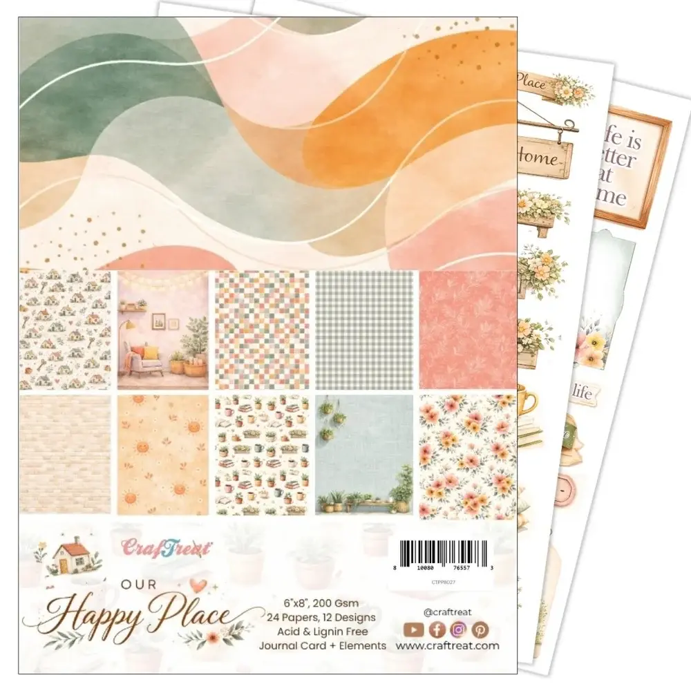 CRAFTREAT CRAFTREAT OUR HAPPY PLACE 6x8 PAPER PAD