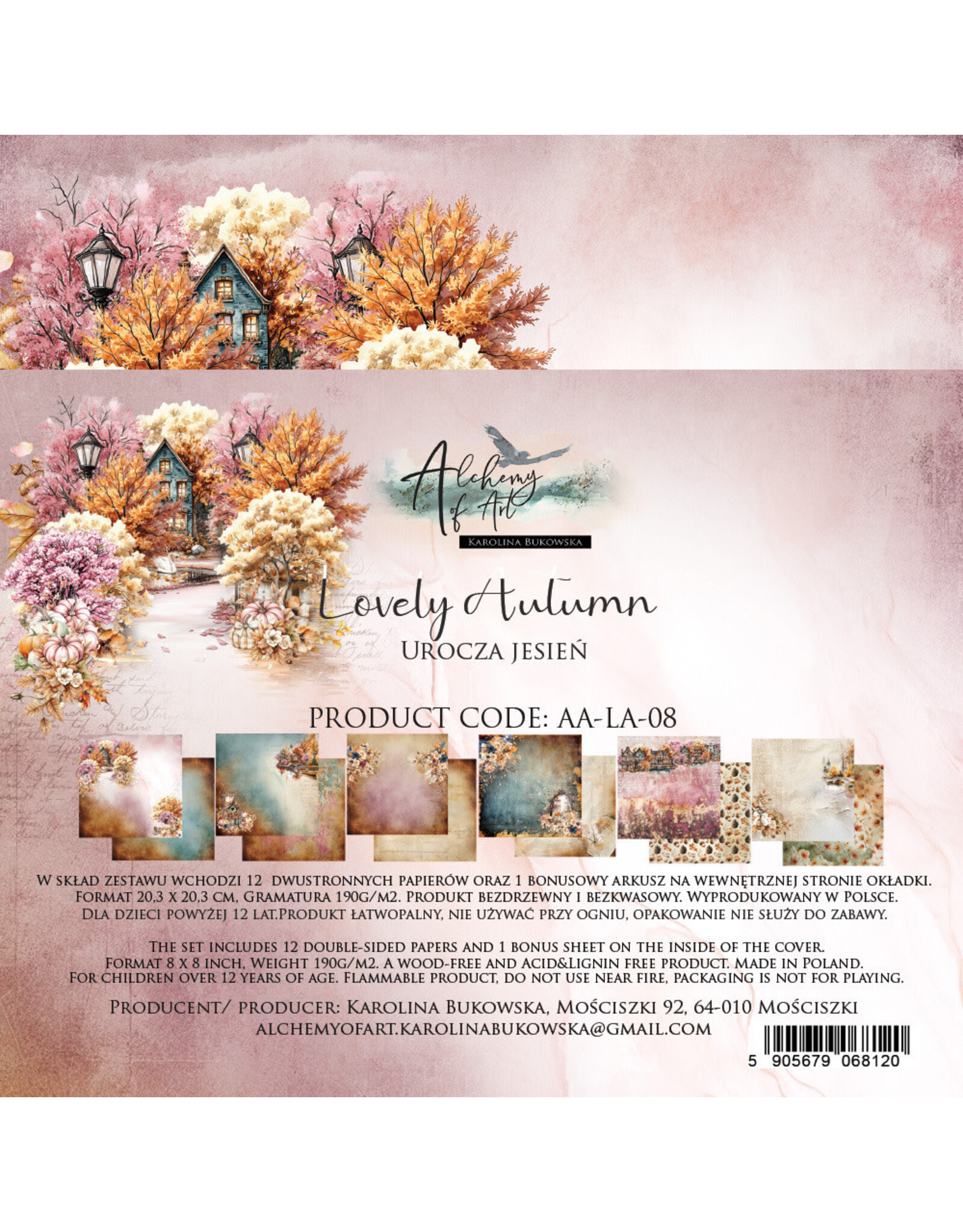 ALCHEMY OF ART ALCHEMY OF ART LOVELY AUTUMN 8x8 PAPER PACK 12 SHEETS