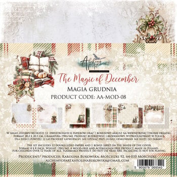 ALCHEMY OF ART ALCHEMY OF ART THE MAGIC OF DECEMBER 8x8 PAPER PACK 12 SHEETS