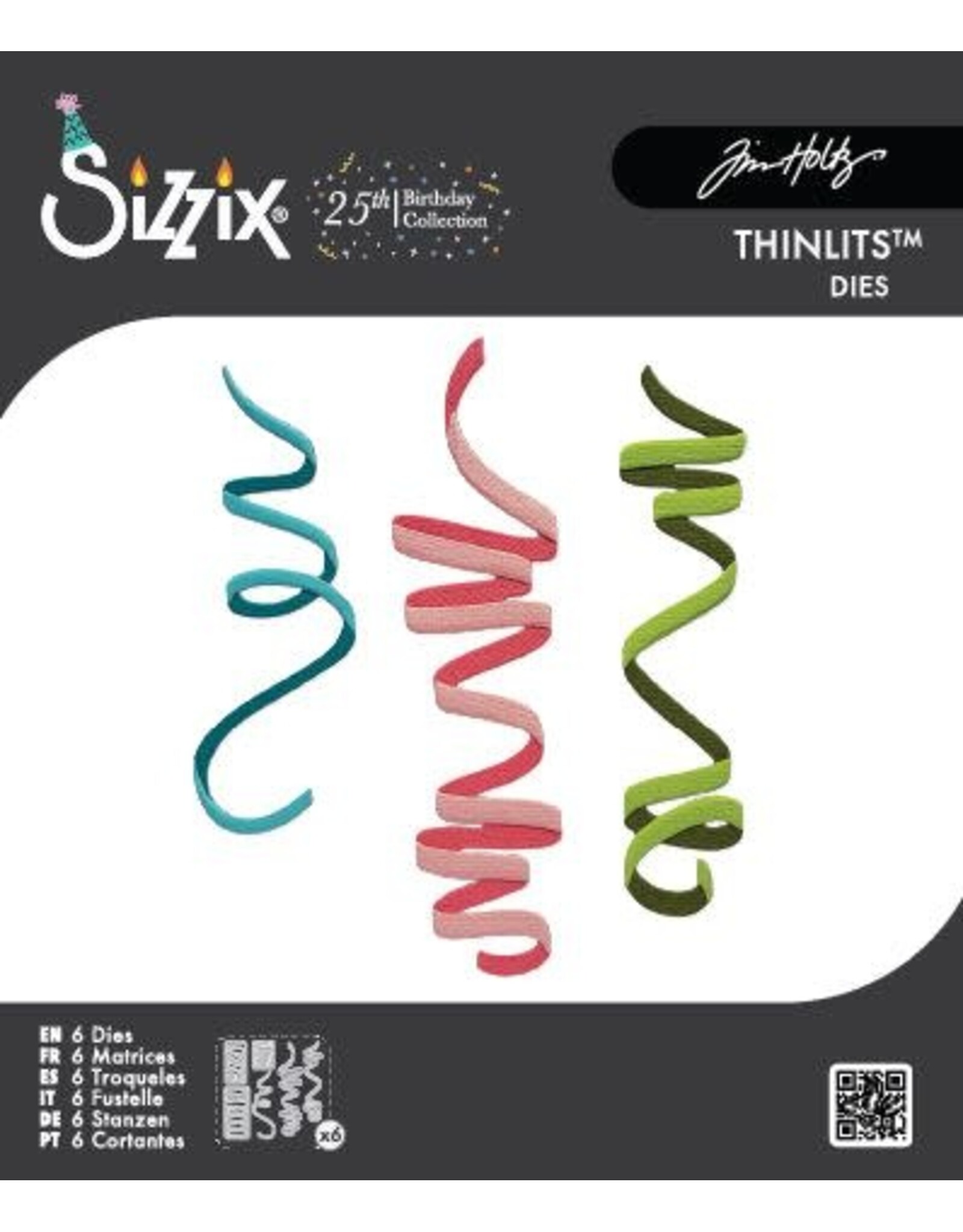 SIZZIX SIZZIX TIM HOLTZ THINLITS CELEBRATION STREAMERS DIE SET