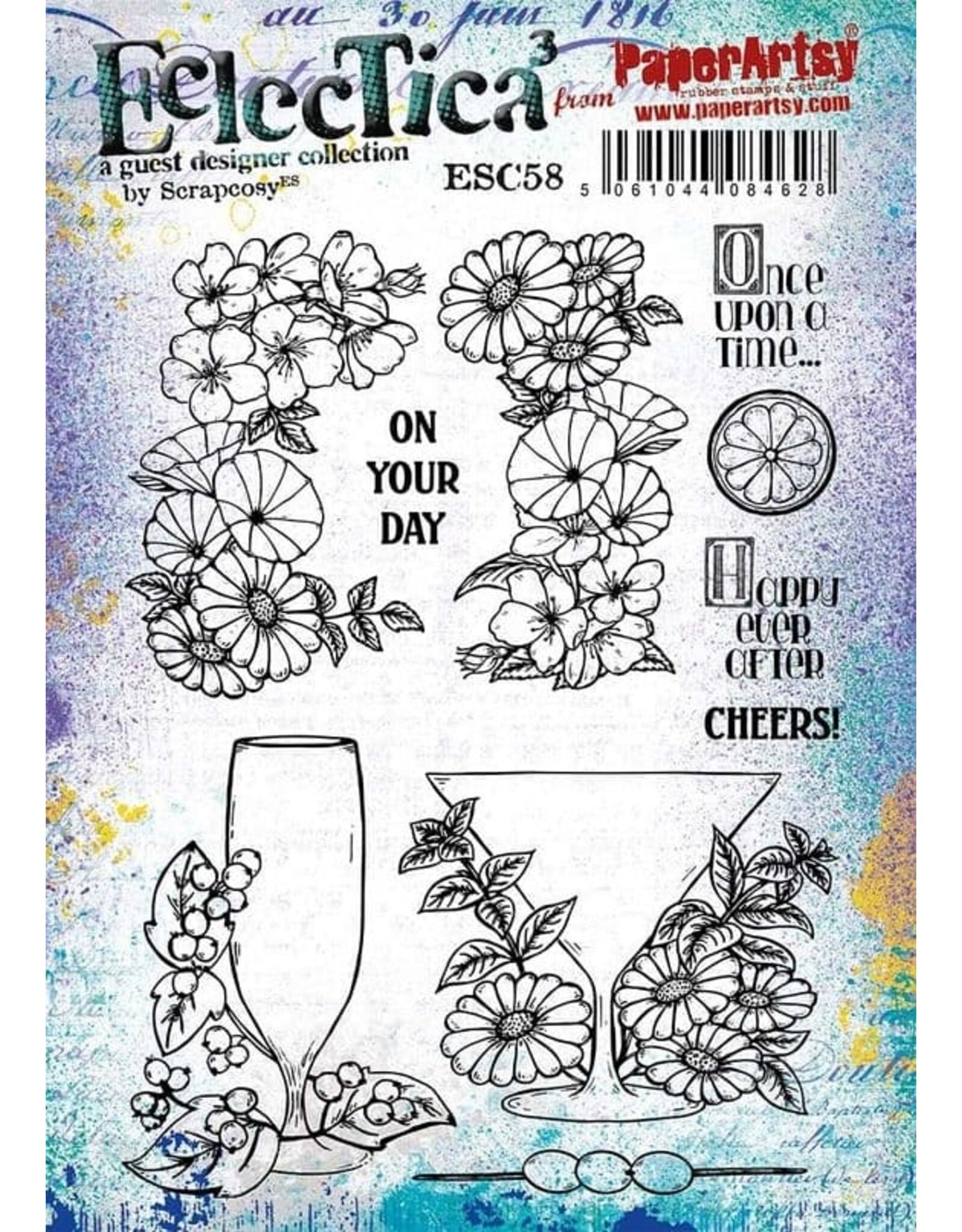 PAPER ARTSY PAPER ARTSY ECLECTICA SCRAPCOSY ESC58 CLING STAMP SET