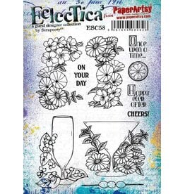 PAPER ARTSY PAPER ARTSY ECLECTICA SCRAPCOSY ESC58 CLING STAMP SET