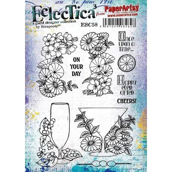 PAPER ARTSY PAPER ARTSY ECLECTICA SCRAPCOSY ESC58 CLING STAMP SET