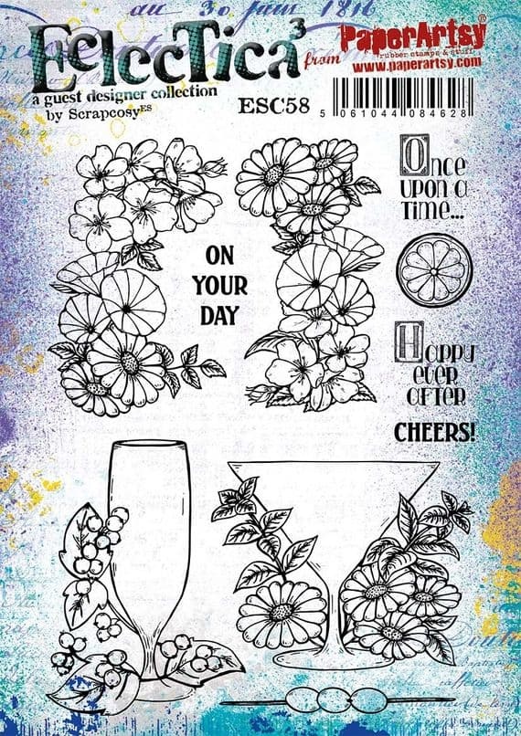 PAPER ARTSY PAPER ARTSY ECLECTICA SCRAPCOSY ESC58 CLING STAMP SET