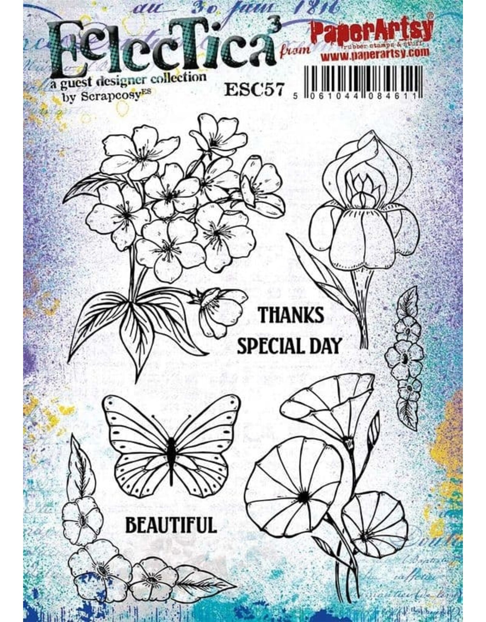 PAPER ARTSY PAPER ARTSY ECLECTICA SCRAPCOSY ESC57 CLING STAMP SET