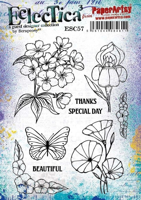 PAPER ARTSY PAPER ARTSY ECLECTICA SCRAPCOSY ESC57 CLING STAMP SET