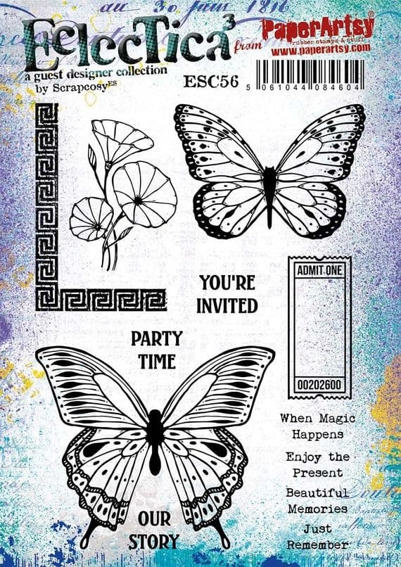 PAPER ARTSY PAPER ARTSY ECLECTICA SCRAPCOSY ESC56 CLING STAMP SET