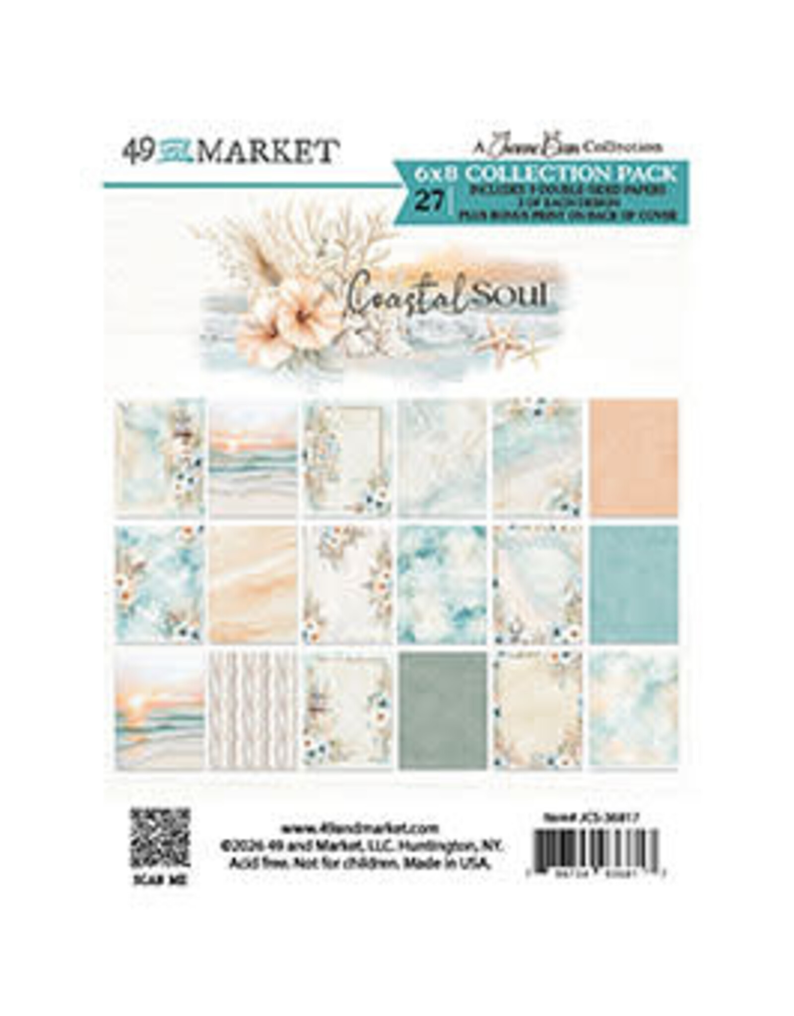 49 AND MARKET 49 AND MARKET COASTAL SOUL 6x8 COLLECTION PACK 24 SHEETS