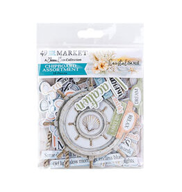 49 AND MARKET 49 AND MARKET COASTAL SOUL CHIPBOARD SET 48 PIECES