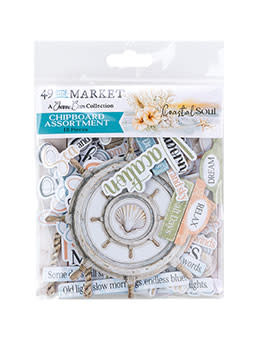 49 AND MARKET 49 AND MARKET COASTAL SOUL CHIPBOARD SET 48 PIECES