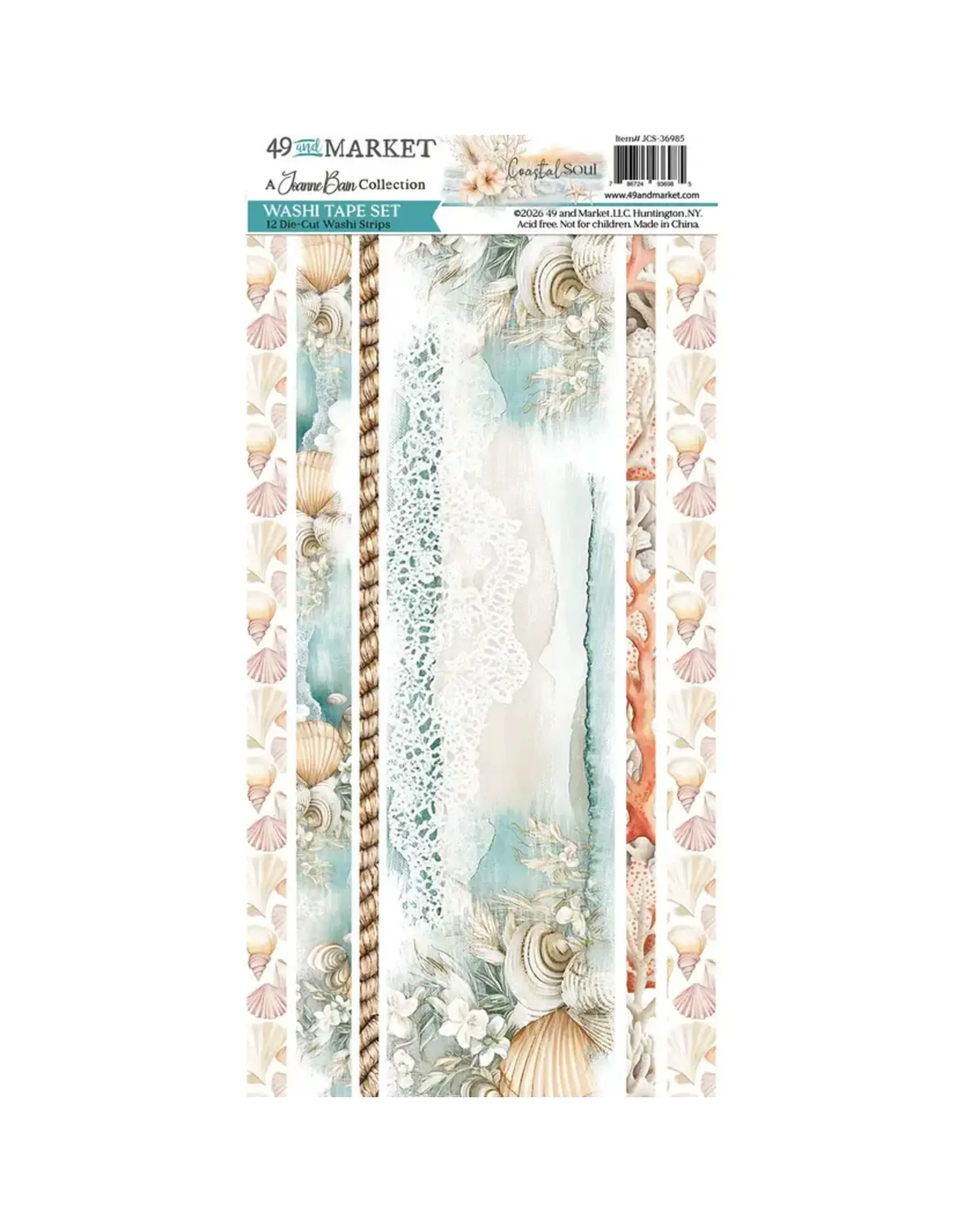 49 AND MARKET 49 AND MARKET COASTAL SOUL 6x12 WASHI TAPE SHEETS