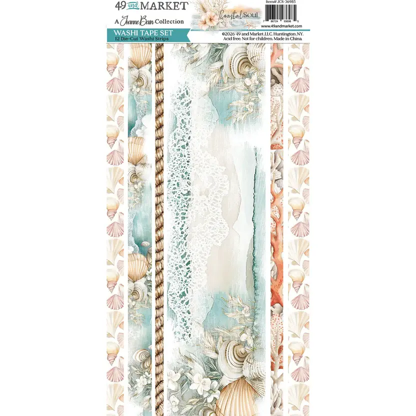 49 AND MARKET 49 AND MARKET COASTAL SOUL 6x12 WASHI TAPE SHEETS