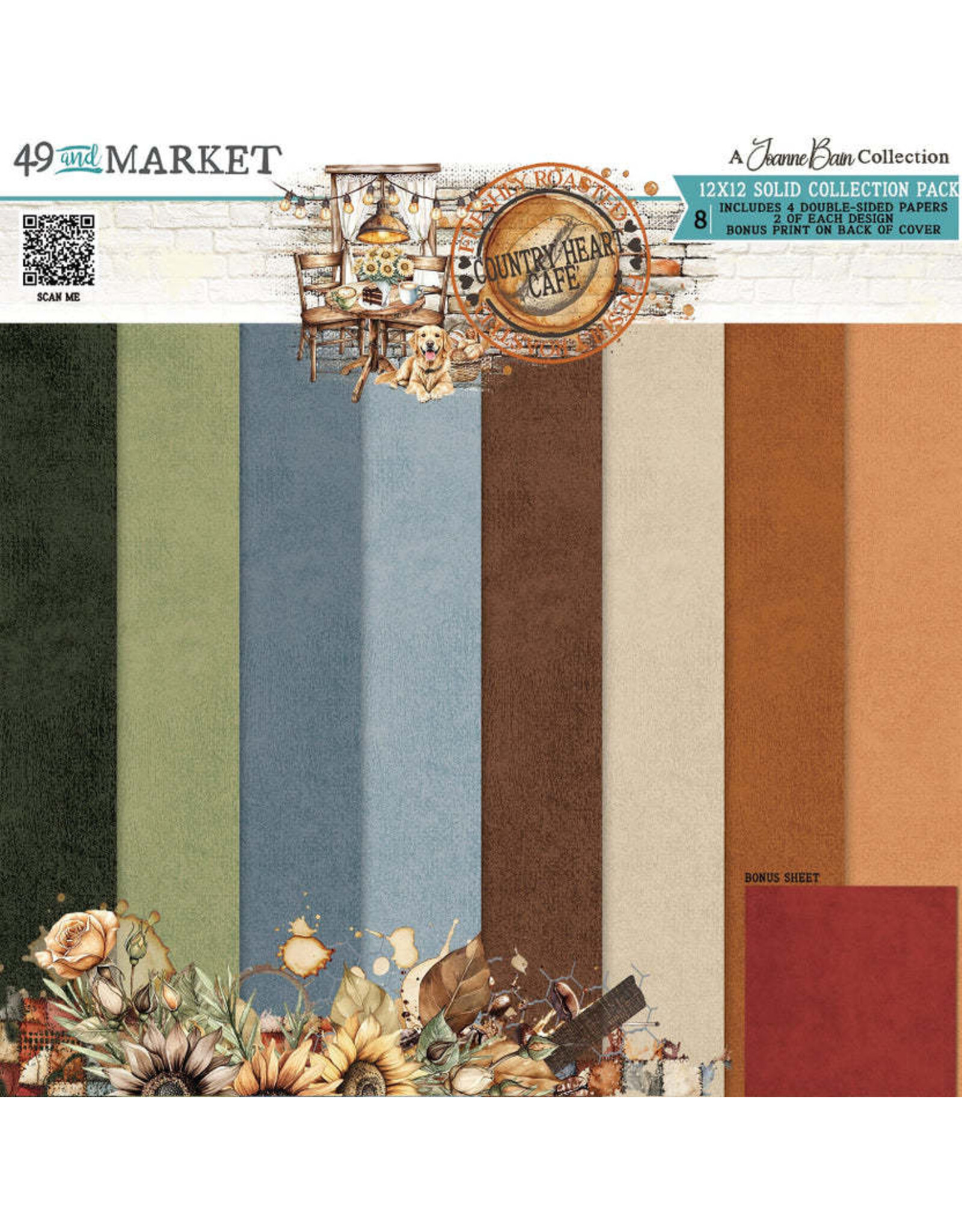 49 AND MARKET 49 AND MARKET COUNTRY HEART CAFE SOLIDS 12x12 COLLECTION PACK