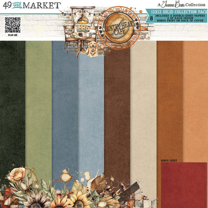 49 AND MARKET 49 AND MARKET COUNTRY HEART CAFE SOLIDS 12x12 COLLECTION PACK