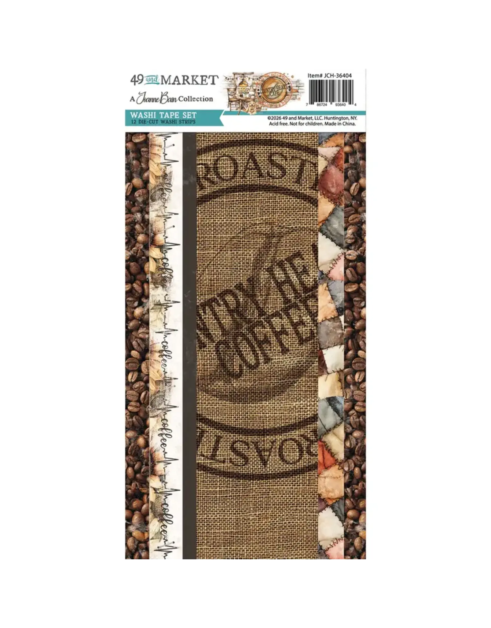 49 AND MARKET 49 AND MARKET COUNTRY HEART CAFE 6x12 WASHI TAPE SHEETS
