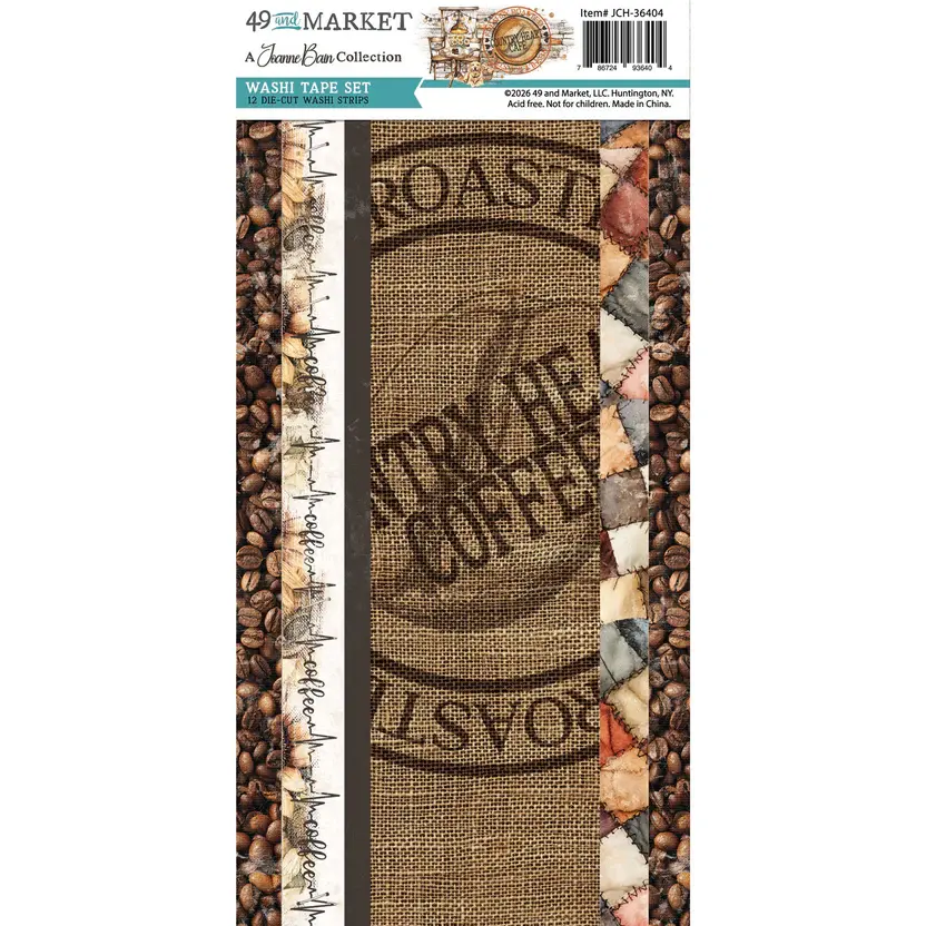 49 AND MARKET 49 AND MARKET COUNTRY HEART CAFE 6x12 WASHI TAPE SHEETS