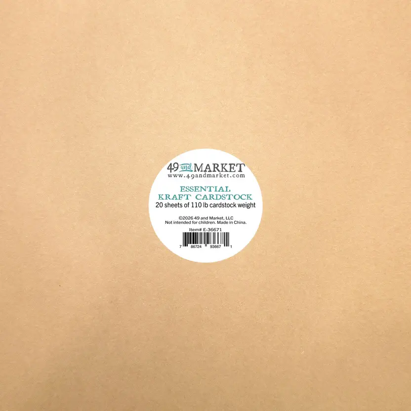 49 AND MARKET 49 AND MARKET KRAFT ESSENTIAL 12x12 CARDSTOCK 20/PK