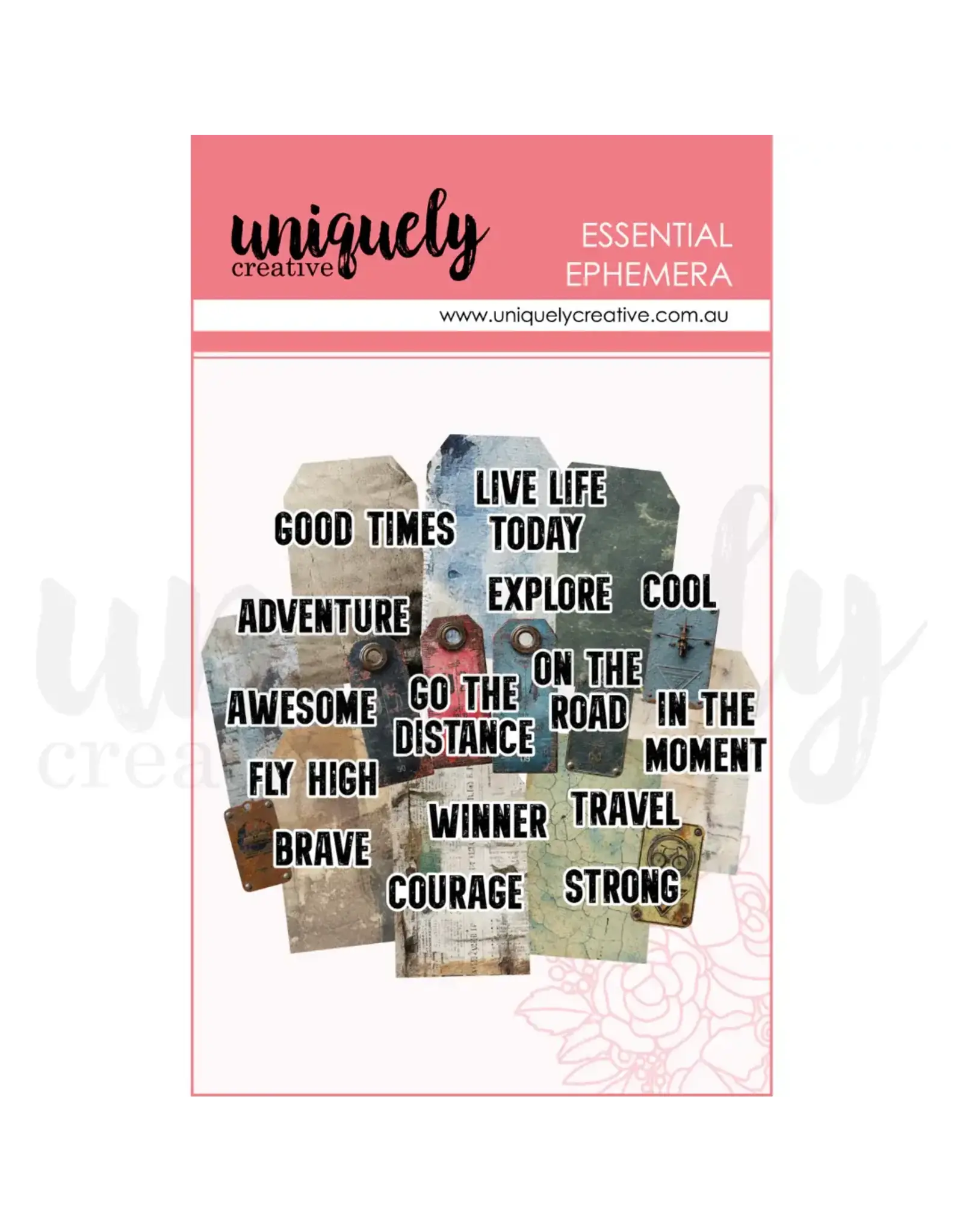 UNIQUELY CREATIVE UNIQUELY CREATIVE GRUNGE TAGS & TITLES EPHEMERA