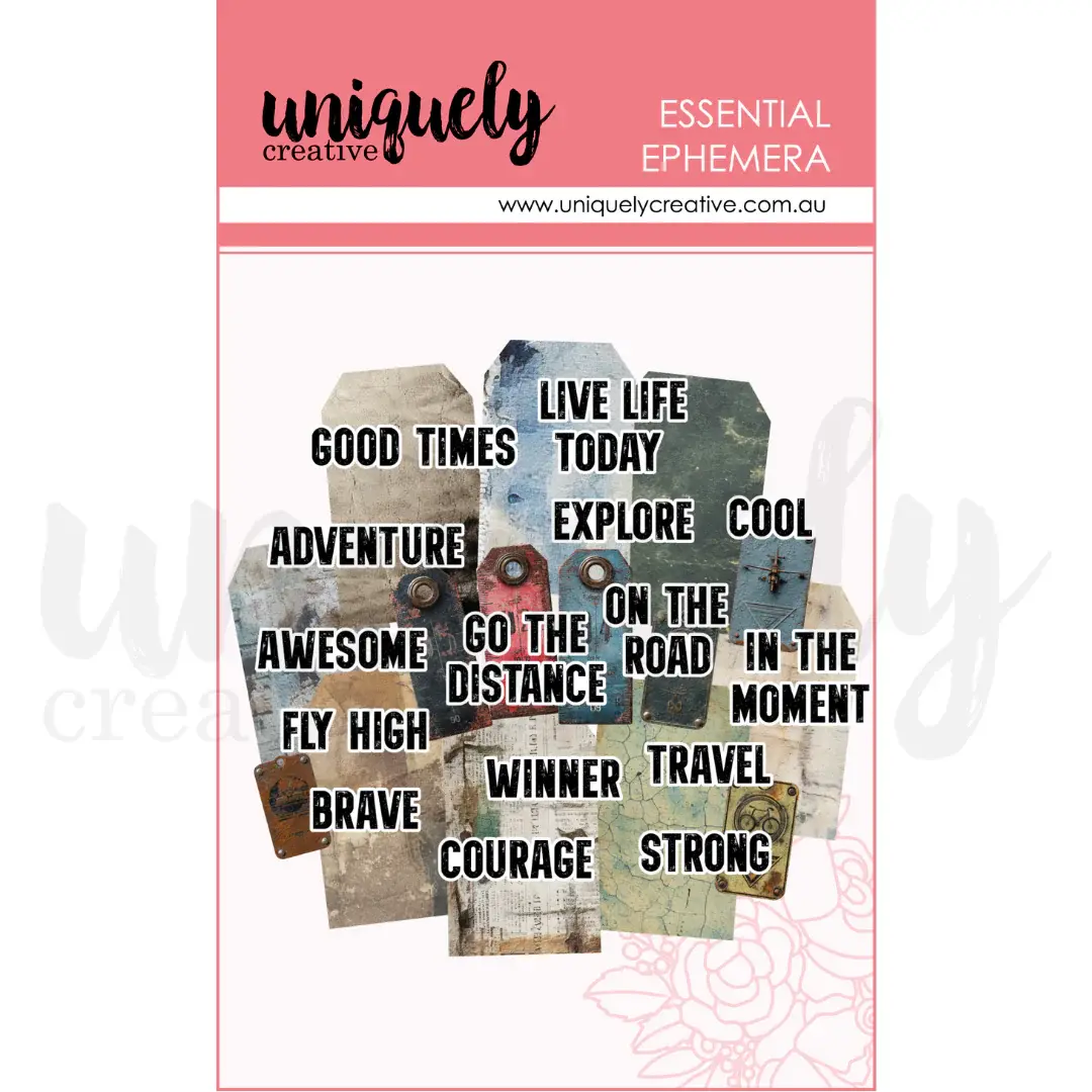 UNIQUELY CREATIVE UNIQUELY CREATIVE GRUNGE TAGS & TITLES EPHEMERA